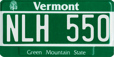 VT license plate NLH550