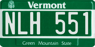 VT license plate NLH551