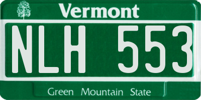 VT license plate NLH553