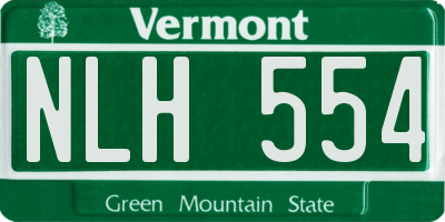 VT license plate NLH554