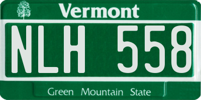 VT license plate NLH558