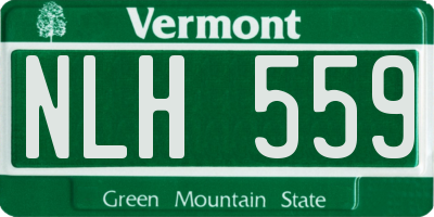 VT license plate NLH559