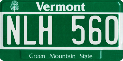 VT license plate NLH560
