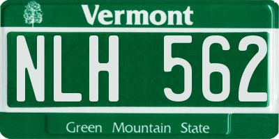 VT license plate NLH562