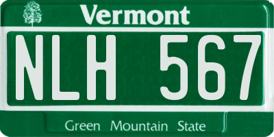 VT license plate NLH567