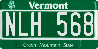 VT license plate NLH568