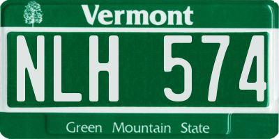 VT license plate NLH574