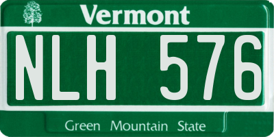 VT license plate NLH576