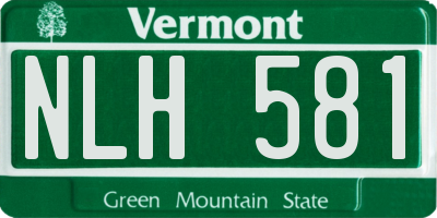 VT license plate NLH581