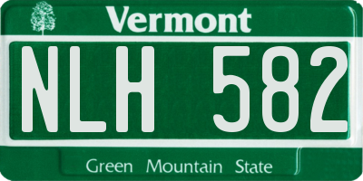 VT license plate NLH582