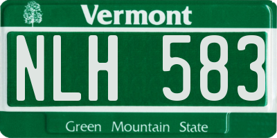 VT license plate NLH583