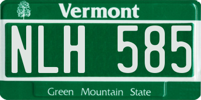 VT license plate NLH585