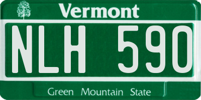 VT license plate NLH590
