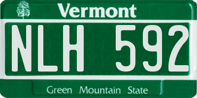 VT license plate NLH592