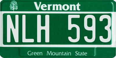 VT license plate NLH593