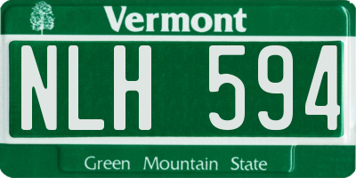 VT license plate NLH594