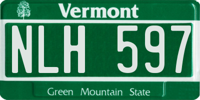 VT license plate NLH597