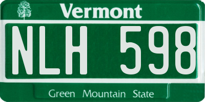 VT license plate NLH598