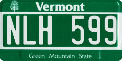 VT license plate NLH599
