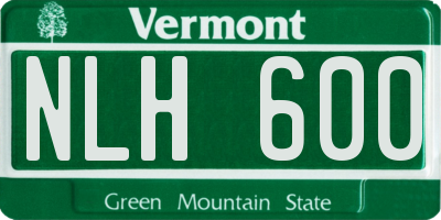 VT license plate NLH600