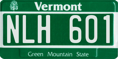 VT license plate NLH601