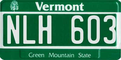 VT license plate NLH603