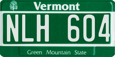 VT license plate NLH604