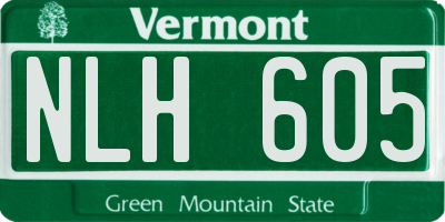 VT license plate NLH605