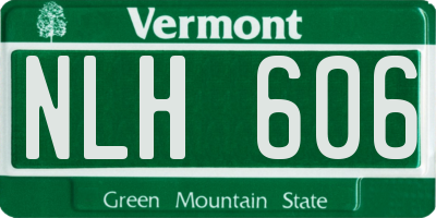 VT license plate NLH606