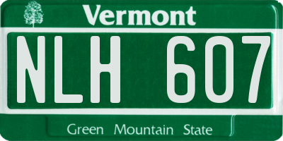 VT license plate NLH607