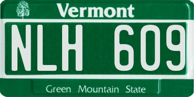 VT license plate NLH609