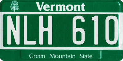 VT license plate NLH610