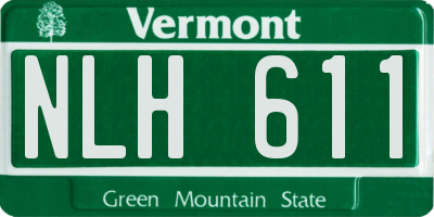 VT license plate NLH611