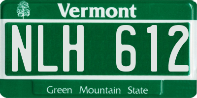 VT license plate NLH612