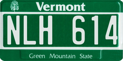 VT license plate NLH614