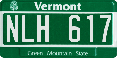 VT license plate NLH617