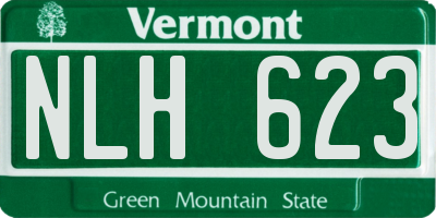 VT license plate NLH623