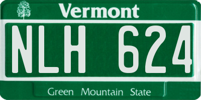 VT license plate NLH624