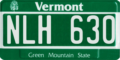 VT license plate NLH630