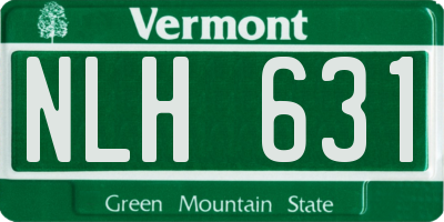 VT license plate NLH631