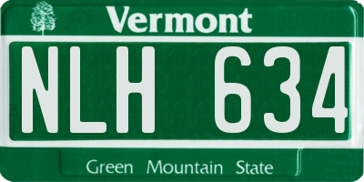 VT license plate NLH634
