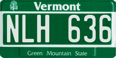 VT license plate NLH636