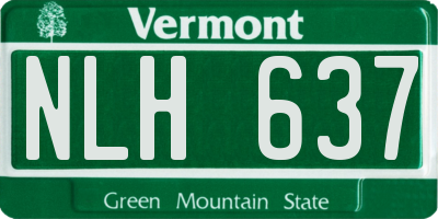 VT license plate NLH637