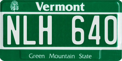 VT license plate NLH640