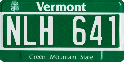 VT license plate NLH641
