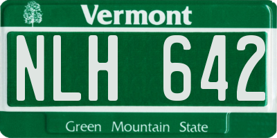 VT license plate NLH642