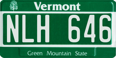 VT license plate NLH646
