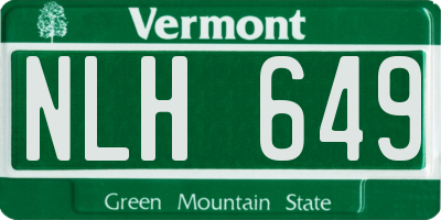 VT license plate NLH649