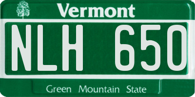 VT license plate NLH650