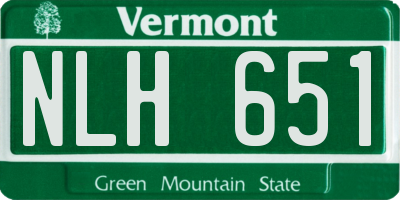 VT license plate NLH651
